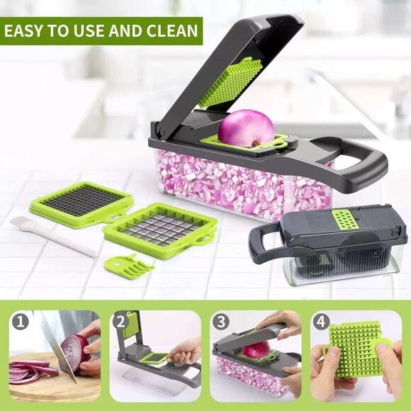 16-In-1 Vegetable Chopper, Professional Onion Chopper, Multi-Functional Food Cho - Picture 7 of 9